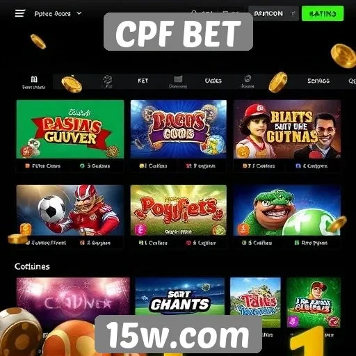Opções de jogos disponíveis no CPF BET